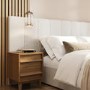 Cream Upholstered Double Ottoman Bed with Wide Headboard - Iman