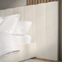 Cream Upholstered King Size Ottoman Bed with Wide Headboard - Iman