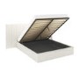 Cream Upholstered King Size Ottoman Bed with Wide Headboard - Iman