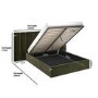 Olive Green Velvet Double Ottoman Bed with Wide Headboard - Iman