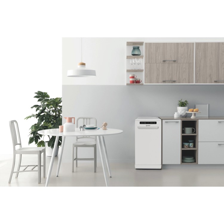 Indesit Push&Go Freestanding Slimline Dishwasher - D-Rated, White