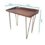 Compact Dark Oak Effect Desk with Hairpin Legs - Inari