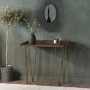 Compact Dark Oak Effect Desk with Hairpin Legs - Inari