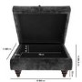 Grey Ottoman Storage Footstool - Buttoned - Inez