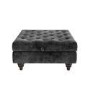 Grey Ottoman Storage Footstool - Buttoned - Inez