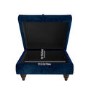Inez Large Velvet Ottoman Pouffe in Upholstered Navy Blue - Square
