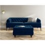 Navy Blue Ottoman Storage Footstool - Buttoned - Inez