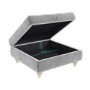 Silver Grey Ottoman Storage Footstool - Buttoned - Inez