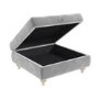 Silver Grey Ottoman Storage Footstool - Buttoned - Inez