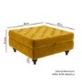 Mustard Velvet Footstool with Storage - Inez