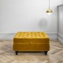 Mustard Velvet Footstool with Storage - Inez