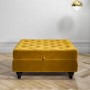 Mustard Velvet Footstool with Storage - Inez