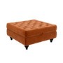 Orange Ottoman Storage Footstool - Buttoned - Inez