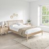 Wooden Spindle Mid Century Double Bed Frame - Saskia