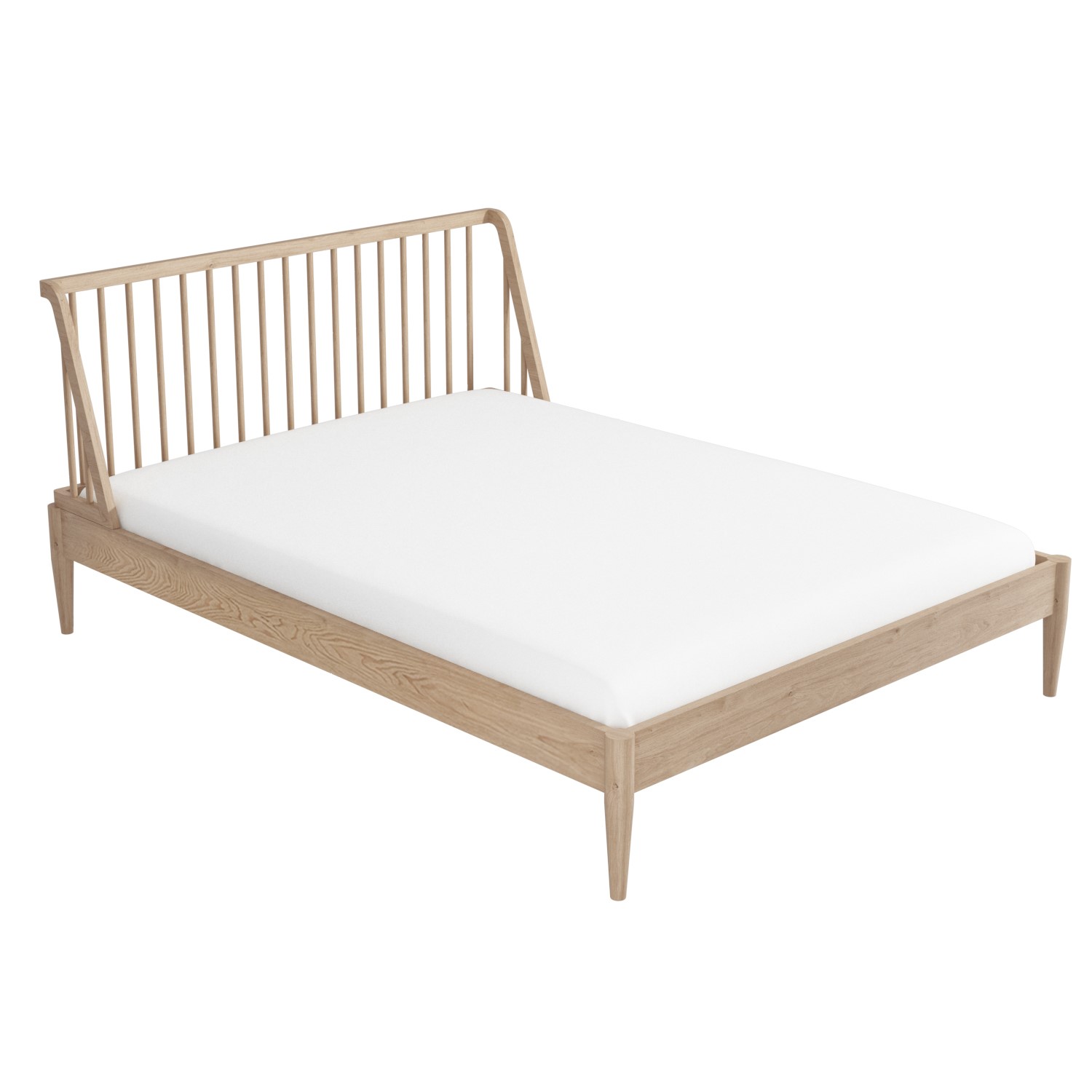 Wooden Spindle Mid Century King Size Bed Frame Saskia