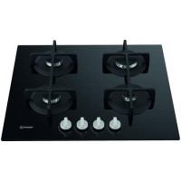 Indesit ING61T/BKUK 60cm Four Burner Gas Hob With Cast Iron Pan Stands - Stainless Steel