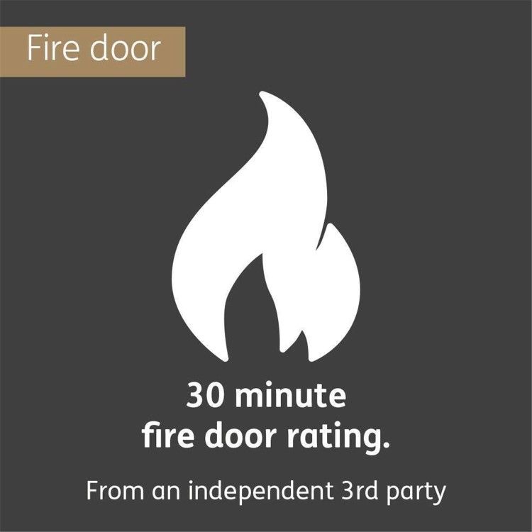 Internal Oak FD30 Fire Door - Unfinished - 1981 x 838 x 44mm - Messina - XL Joinery