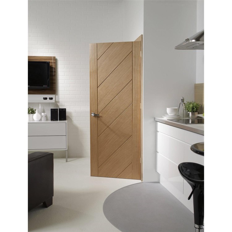 Internal Oak FD30 Fire Door - Unfinished - 1981 x 686 x 44mm - Monza - XL Joinery