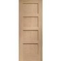 Internal Oak 4-Panel Shaker FD30 Fire Door - Unfinished - 2040 x 726 x 44mm - XL Joinery