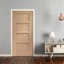 Internal Oak 4-Panel Shaker FD30 Fire Door - Unfinished - 2040 x 726 x 44mm - XL Joinery