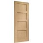 Internal Oak Shaker 4 Panel Fire Door - 2040 x 826 x 44 mm, Unfinished