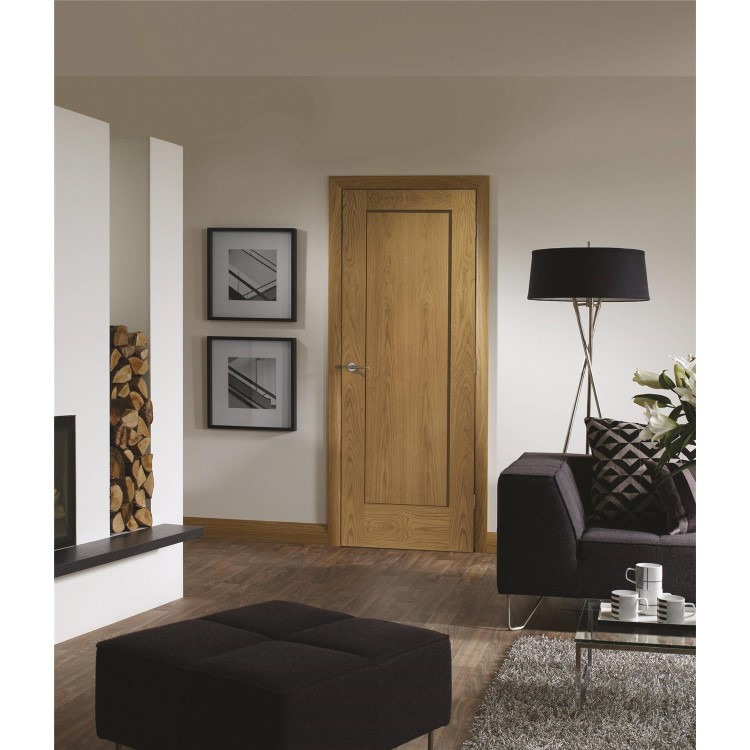 Internal Oak One-Panel Door - Unfinished - 2032 x 813 x 35mm - Pattern 10 - XL Joinery