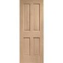 Internal Oak Victorian 4-Panel Door - Unfinished - 1981 x 457 x 35mm - Victoria - XL Joinery