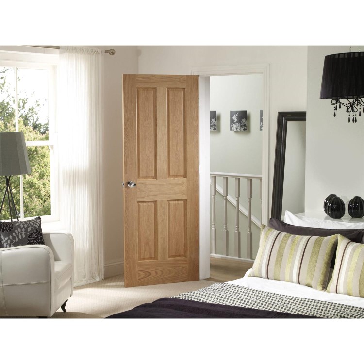 Internal Oak Victorian 4 Panel Door - Unfinished, 1981 x 711 x 35 mm