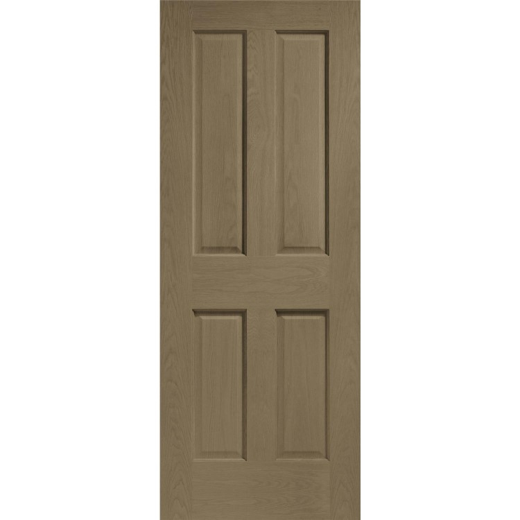 Internal Oak Victorian 4 Panel Fire Door - Unfinished, 1981 x 762 x 44 mm
