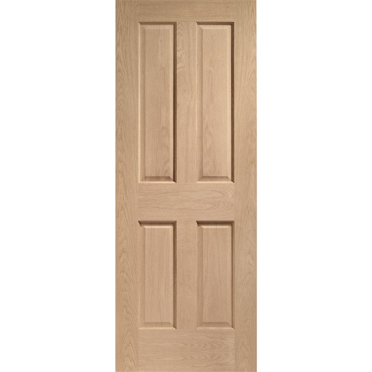 Internal Oak Victorian 4 Panel Fire Door - Unfinished, 1981 x 762 x 44 mm