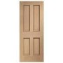 Internal Oak Victorian 4 Panel Fire Door with Raised Mouldings - 1981 x 762 x 44 mm, Unfinished