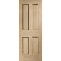 Internal Oak Victorian 4 Panel Fire Door with Raised Mouldings - 1981 x 762 x 44 mm, Unfinished