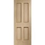 Internal Oak Victorian 4 Panel Fire Door with Raised Mouldings - 1981 x 762 x 44 mm, Unfinished
