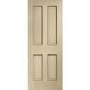 Internal Oak Victorian 4 Panel Fire Door with Raised Mouldings - 1981 x 762 x 44 mm, Unfinished