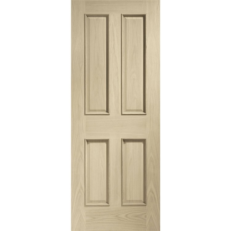 Internal Oak Victorian 4 Panel Fire Door with Raised Mouldings - 1981 x 762 x 44 mm, Unfinished