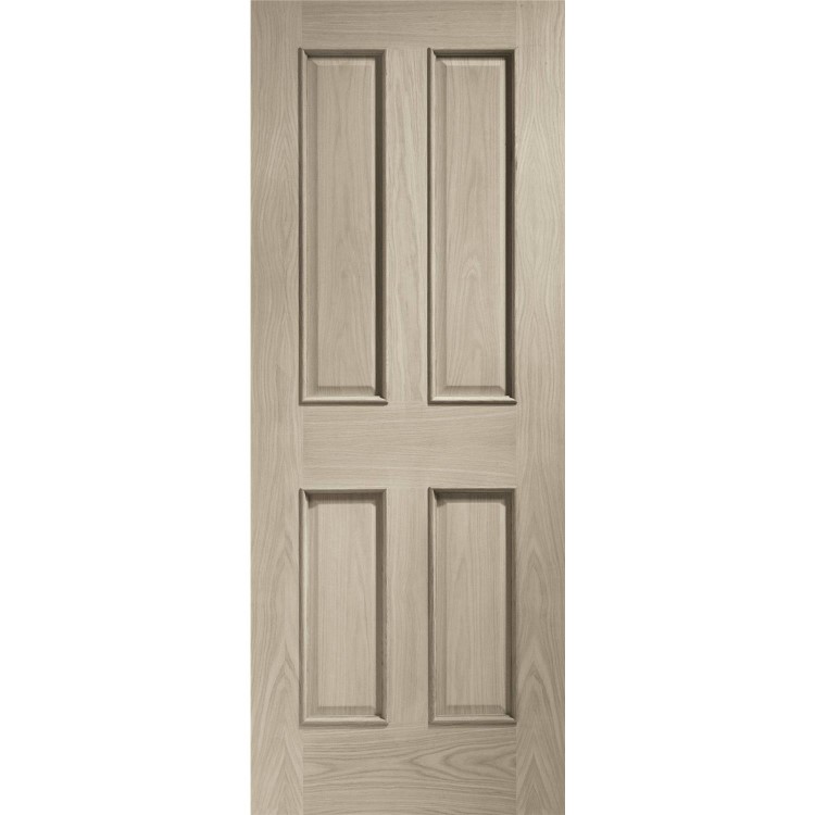 Internal Oak Victorian 4 Panel Fire Door with Raised Mouldings - 1981 x 762 x 44 mm, Unfinished