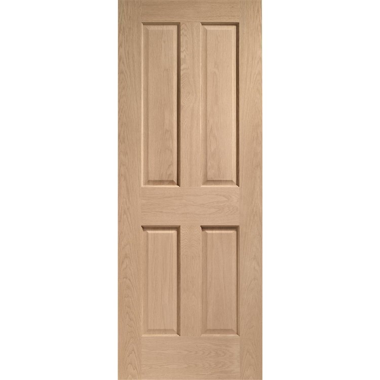 Internal Oak Victorian 4-Panel Door - Unfinished - 1981 x 762 x 35mm - Victoria - XL Joinery