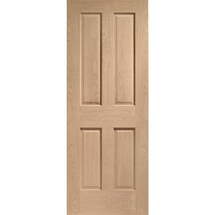 Internal Oak Victorian 4 Panel Fire Door - Unfinished, 2032 x 813 x 44 mm