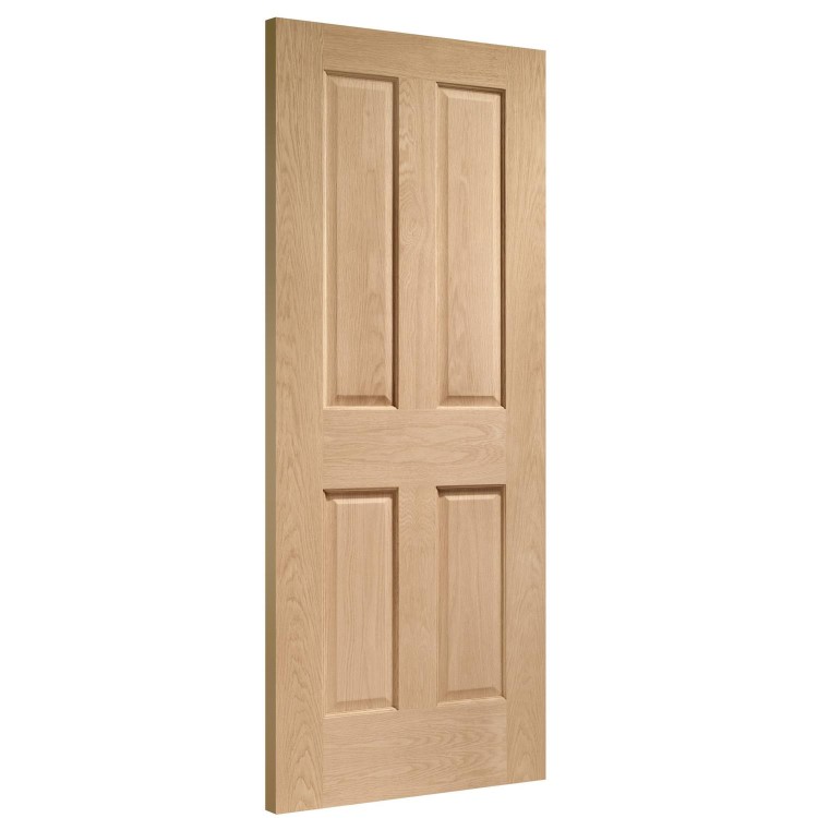 Internal Oak Victorian 4 Panel Door - Unfinished, 2040 x 726 x 40 mm