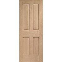 Internal Oak Victorian 4-Panel FD30 Fire Door - Unfinished - 2040 x 826 x 44mm - Victoria - XL Joinery