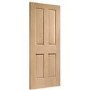Internal Oak Victorian 4-Panel FD30 Fire Door - Unfinished - 2040 x 826 x 44mm - Victoria - XL Joinery