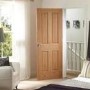 Internal Oak Victorian 4-Panel FD30 Fire Door - Unfinished - 2040 x 826 x 44mm - Victoria - XL Joinery