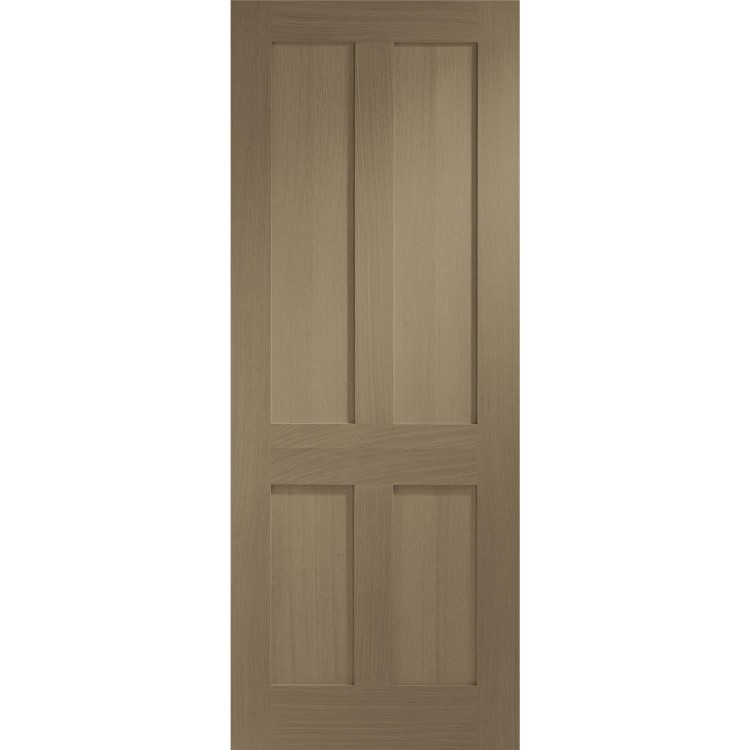 Victorian Shaker 4 Panel Internal Oak Fire Door - 1981 x 686 x 44mm (27"), Unfinished
