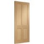Victorian Shaker 4 Panel Internal Oak Fire Door - 1981 x 686 x 44mm (27"), Unfinished