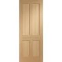 Internal Oak Victorian 4-Panel Shaker Door - Unfinished - 1981 x 686 x 35mm - Victoria - XL Joinery