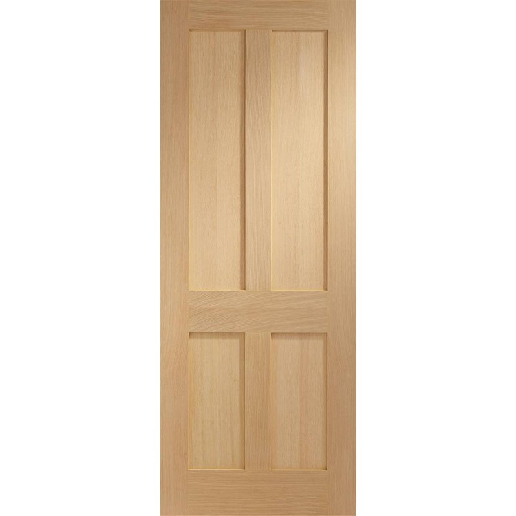 Internal Oak Victorian 4-Panel Shaker Door - Unfinished - 1981 x 686 x 35mm - Victoria - XL Joinery