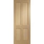 Internal Oak Victorian 4-Panel Shaker FD30 Fire Door - Unfinished - 1981 x 762 x 44mm - Victoria - XL Joinery