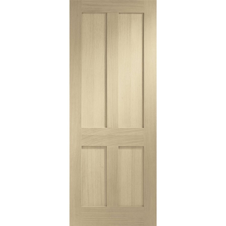 Internal Oak Victorian 4-Panel Shaker FD30 Fire Door - Unfinished - 1981 x 762 x 44mm - Victoria - XL Joinery