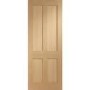 Internal Oak Victorian Shaker 4-Panel FD30 Fire Door - Pre-Finished - 1981 x 762 x 44mm - Victoria - XL Joinery