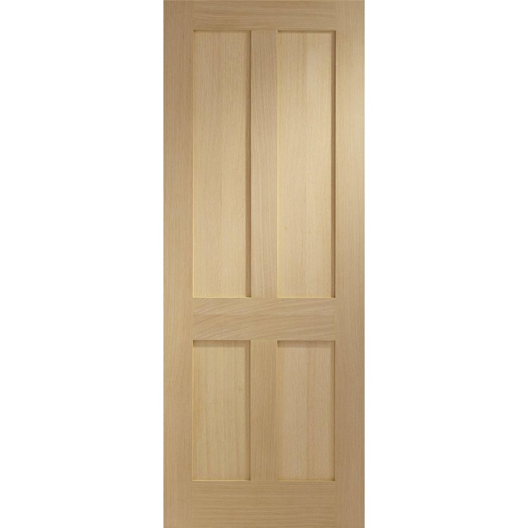 Internal Oak Victorian Shaker 4-Panel FD30 Fire Door - Pre-Finished - 1981 x 762 x 44mm - Victoria - XL Joinery